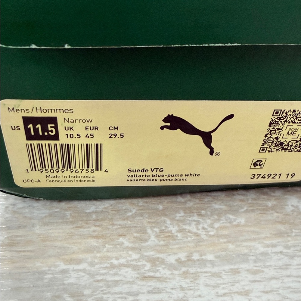 Puma Vallarta Suede Blue Sneakers with White Accents - Picture 4 of 5